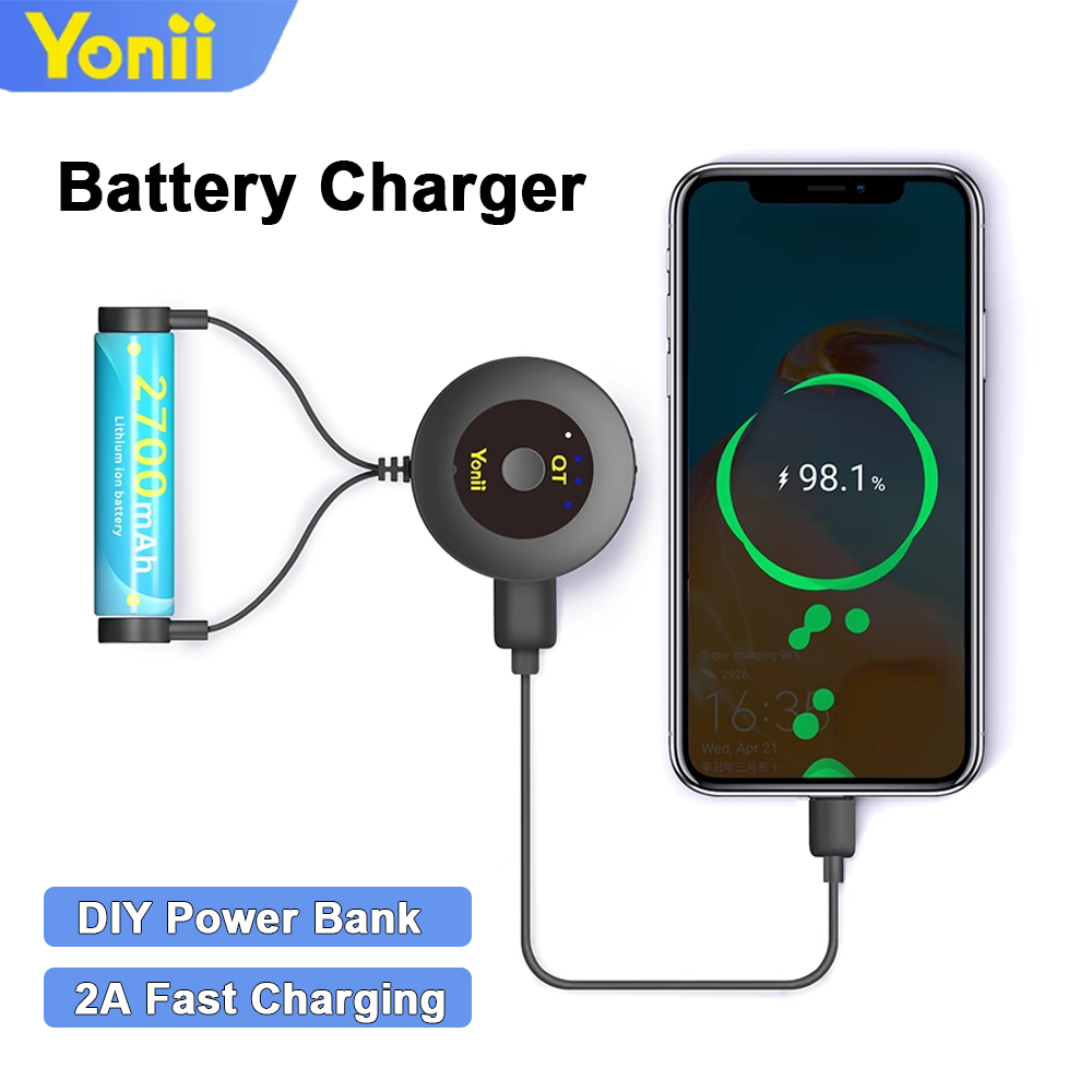 Power Banks - Yonii リチウムイオンバッテリー充電器 18650/20700/21700/26650 3.6V/3.7V 充電式バッテリー用 DIY