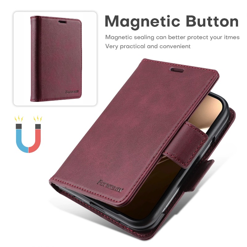 ビジネスレザー製、カード収納ポケット付き、スタンド機能、マグ - Leather Wallet Card Holder Phone Cover のレビューと価格