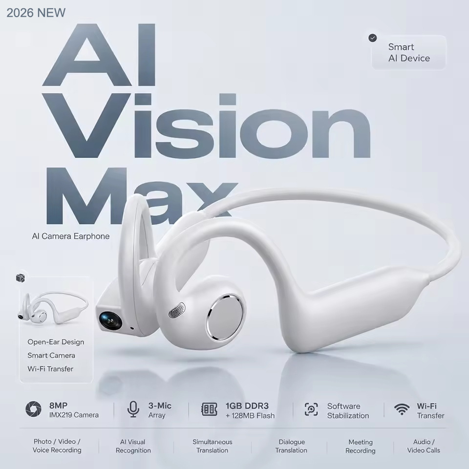 新登場！骨伝導AIカメラ内蔵イヤーフック型ヘッドホン。800 - Earphones のレビューと価格