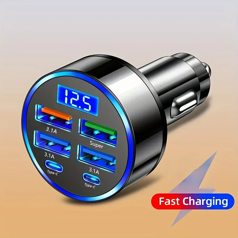 6-in-1急速充電カーアダプター。3.1A出力、デュアルT - Power Banks のレビューと価格