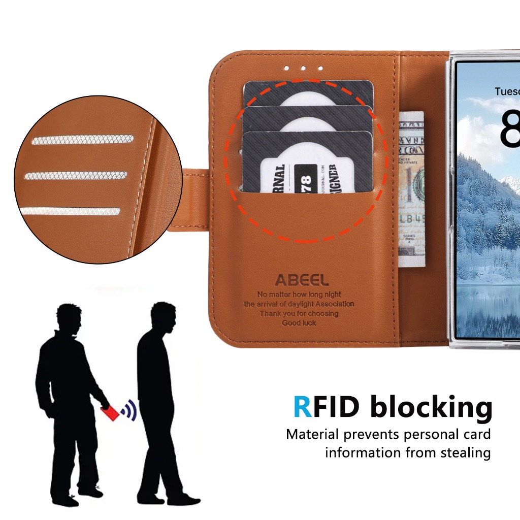 RFIDブロッキング機能付きカードホルダー内蔵、iPhone - Leather Wallet Card Holder Phone Cover のレビューと価格